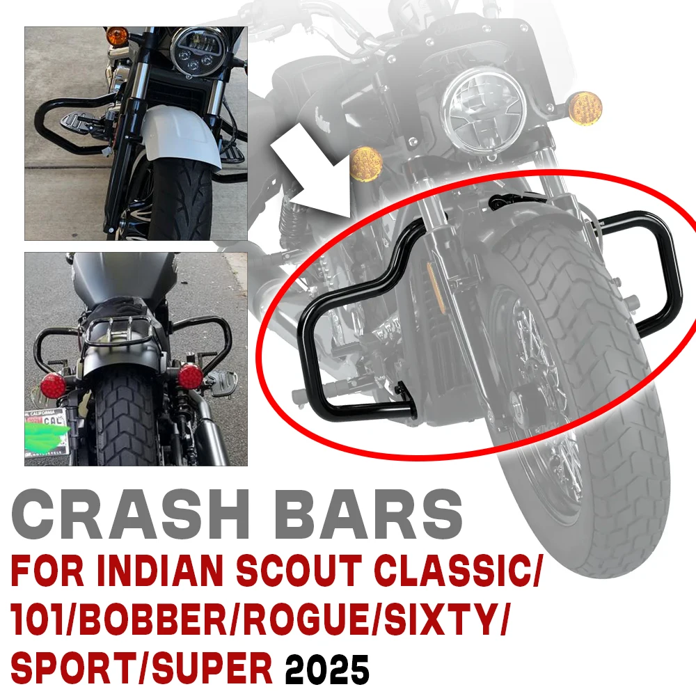 

Защита двигателя мотоцикла, дорожные защитные дуги, защита бампера для Indian Scout Sixty Bobber Sport SCOUT Classic Limited 101 2025