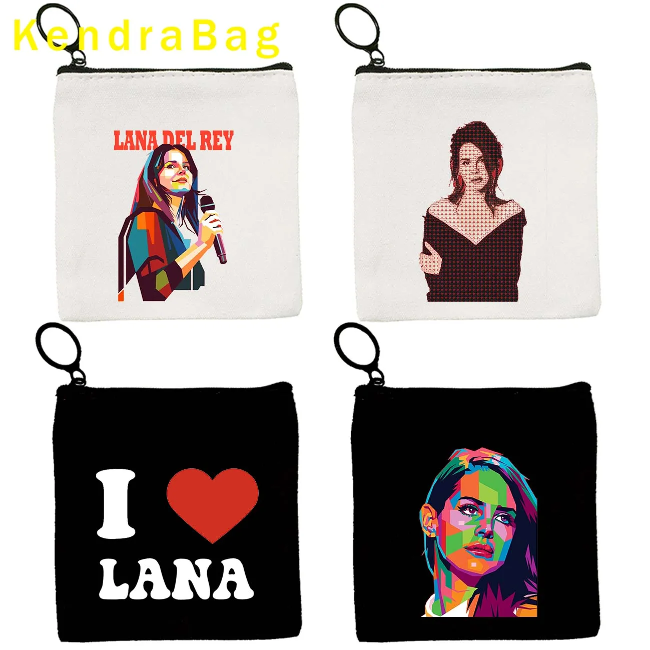 Singer Lana Del Rey Key Coin Purse Vintage Posters Born To Die Retro Kraft Paper Canvas Bag Pouch Cotton Bag Wallet Zipper Gifts