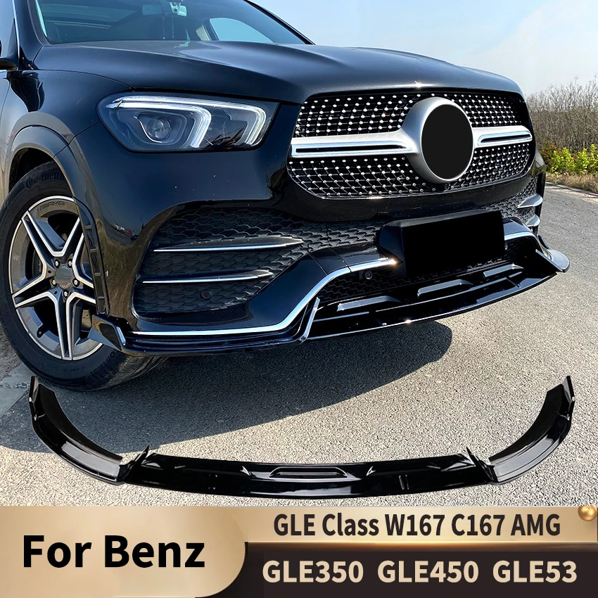 Hot For Mercedes Benz 2019-2023 GLE Class W167 C167 GLE350 GLE450 GLE53 AMG Front Bumper Splitter Lip Spoiler Diffuser Body Kits