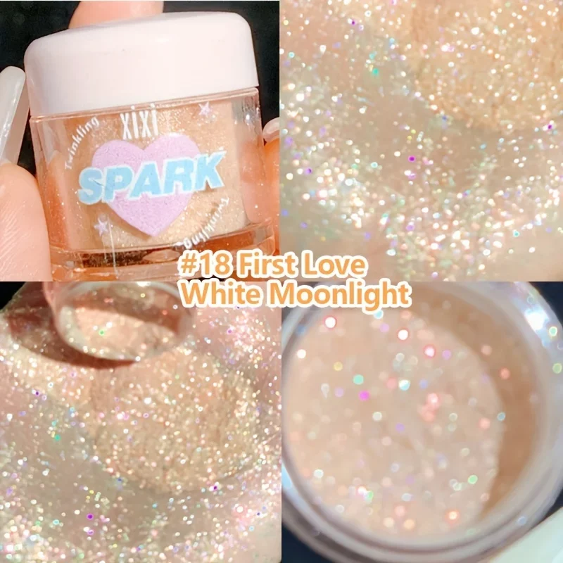 xixi Sweet Peachheart Shimmer Highlighter Powder - Sparkling Radiance with Dewy Glow,Skin Tone Correcting