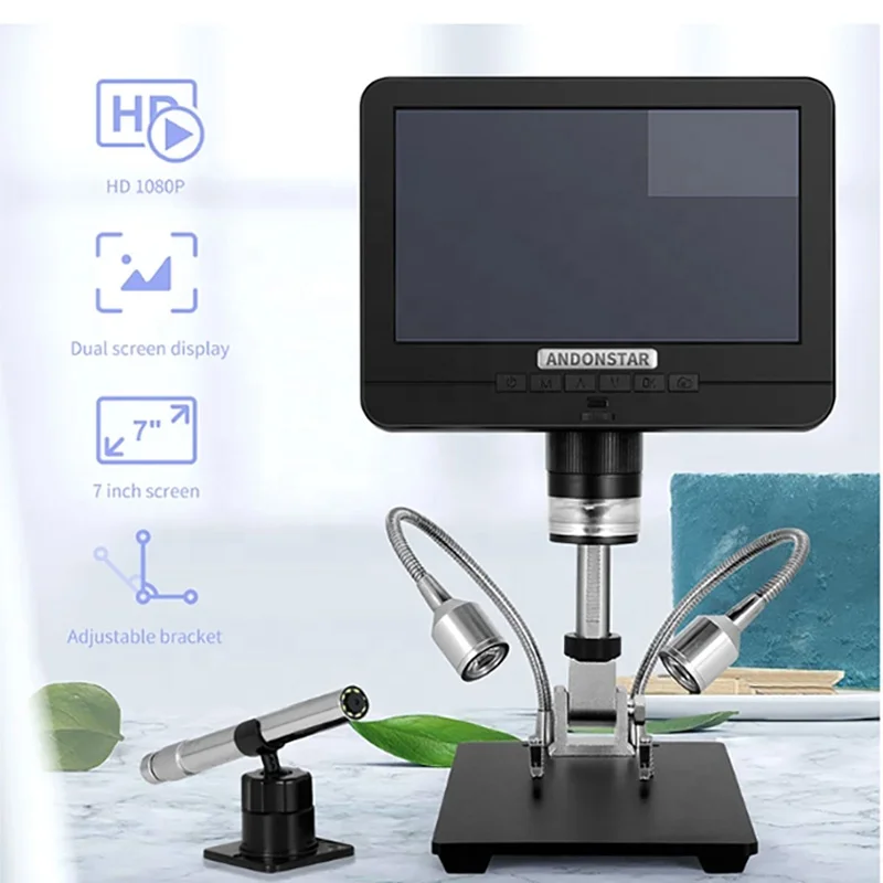 Dubbele Lens Digitale Microscoop Endoscoop Ad206 S Elektronica Digitale Microscoop Voor Telefoon Reparatie Smd/Smt Soldeertool