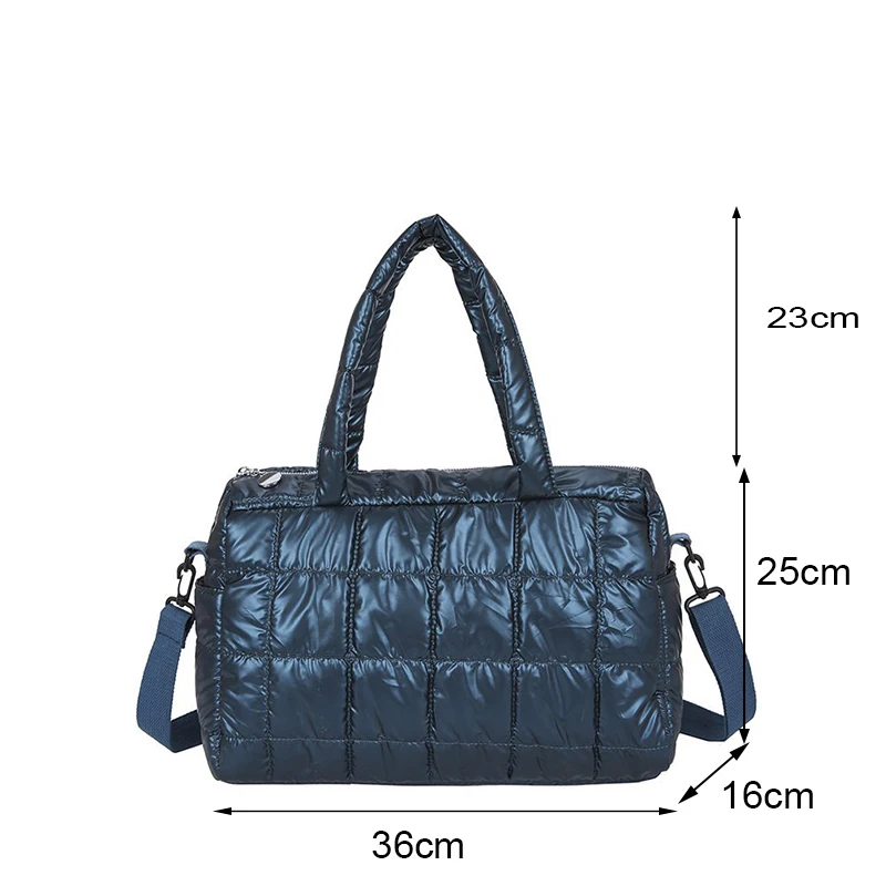 Yogodlns Luxus Raum Gepolsterte Baumwolle Handtasche Große Kapazität Schulter Tasche Wasserdichte Nylon Tasche Reise Unten Umhängetasche Geldbörse Bolsa – Detail 32