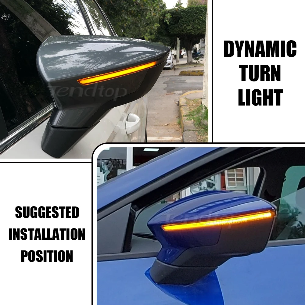 LED Dynamic Blinker Turn Signal Sequential Lights Side Mirror Indicator For SEAT Leon Mk3 5F Ibiza Mk5 KJ Arona 2018 - view 6