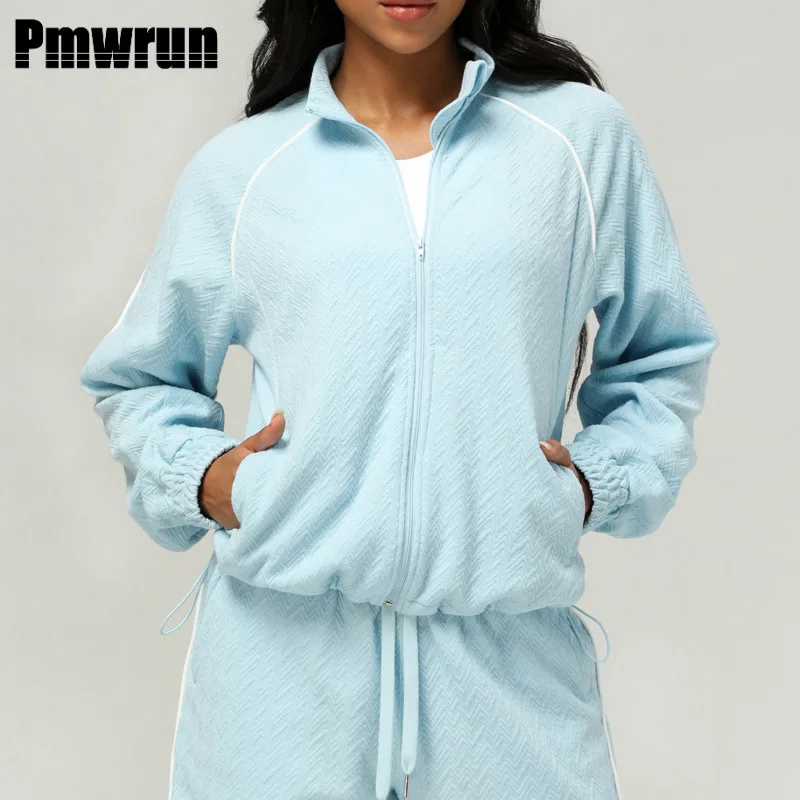 pmwrun-autumn-winter-women's-sports-jacket-stand-up-collar-long-sleeve-zipper-running-coat-outdoor-patchwork-fitness-top