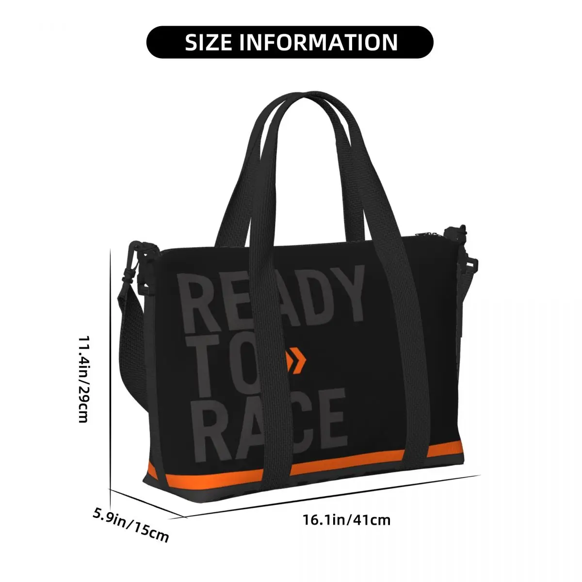 Custom Ready To Race Logo Tote Bag for Women Large Capacity Racing Sport Motorcycle Rider Beach Gym Travel Bags