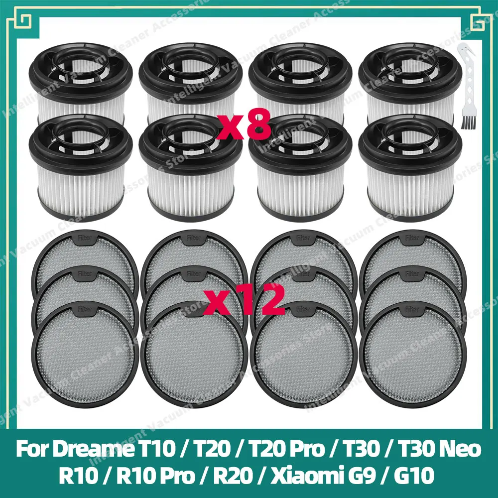 Compatible For Dreame T10 / T20 / T20 Pro / T30 / T30 Neo / R10 / R10 Pro /  R20 / Xiaomi G9 / G10 Pre Post Filter Spare Parts