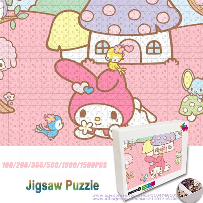 

Sanrio My Melody Puzzle Jigsaw 108/200/300/500/1000/1500Pcs My Melody's House Intelligence Puzzles for Kids Unisex Gift