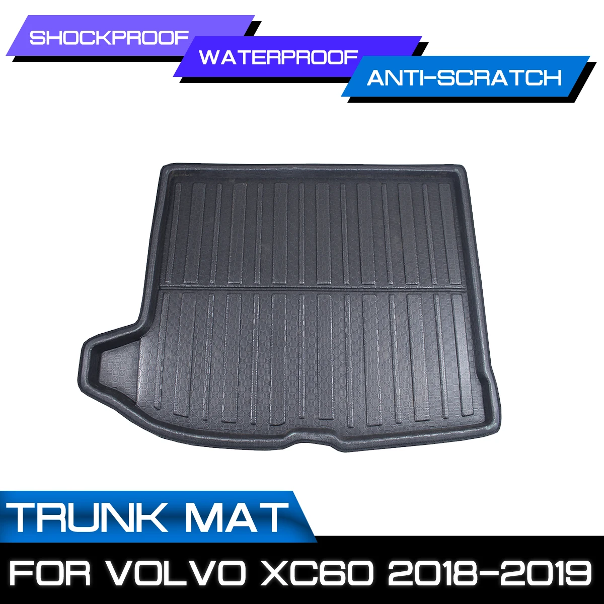 Car Rear Trunk Boot Mat For Volvo XC60 2018-2019 Waterproof Floor Mats Carpet Anti Mud Tray Cargo Liner