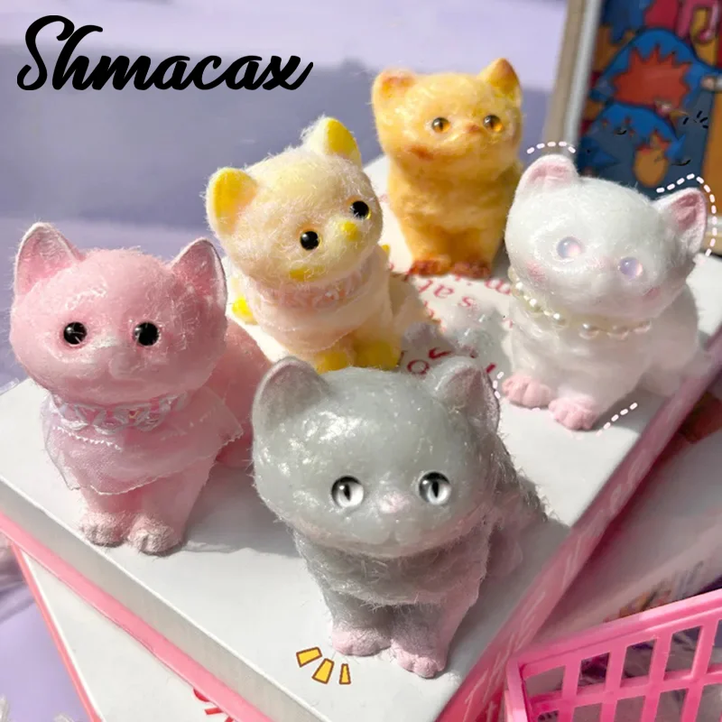 Cartoon Kawaii Plush Cats Slow Rebound Toy Creative Soft Feel Pinching Fingertip Toy Kids Stress Relief Toy Cute Girl Gift