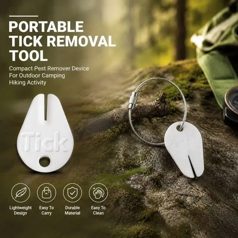 Compact Tick Extractor Tool Portable Pest Removal Device For Outdoor Camping Hiking Activity
