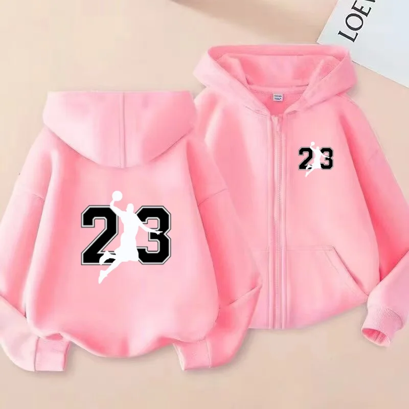 

Kids Autumn Cardigan Zipper Style Charming Loose Leisure Sports Letter Idol Star No.23 Hoodie Girls Boy3-12Yrs Casual Sweatshirr