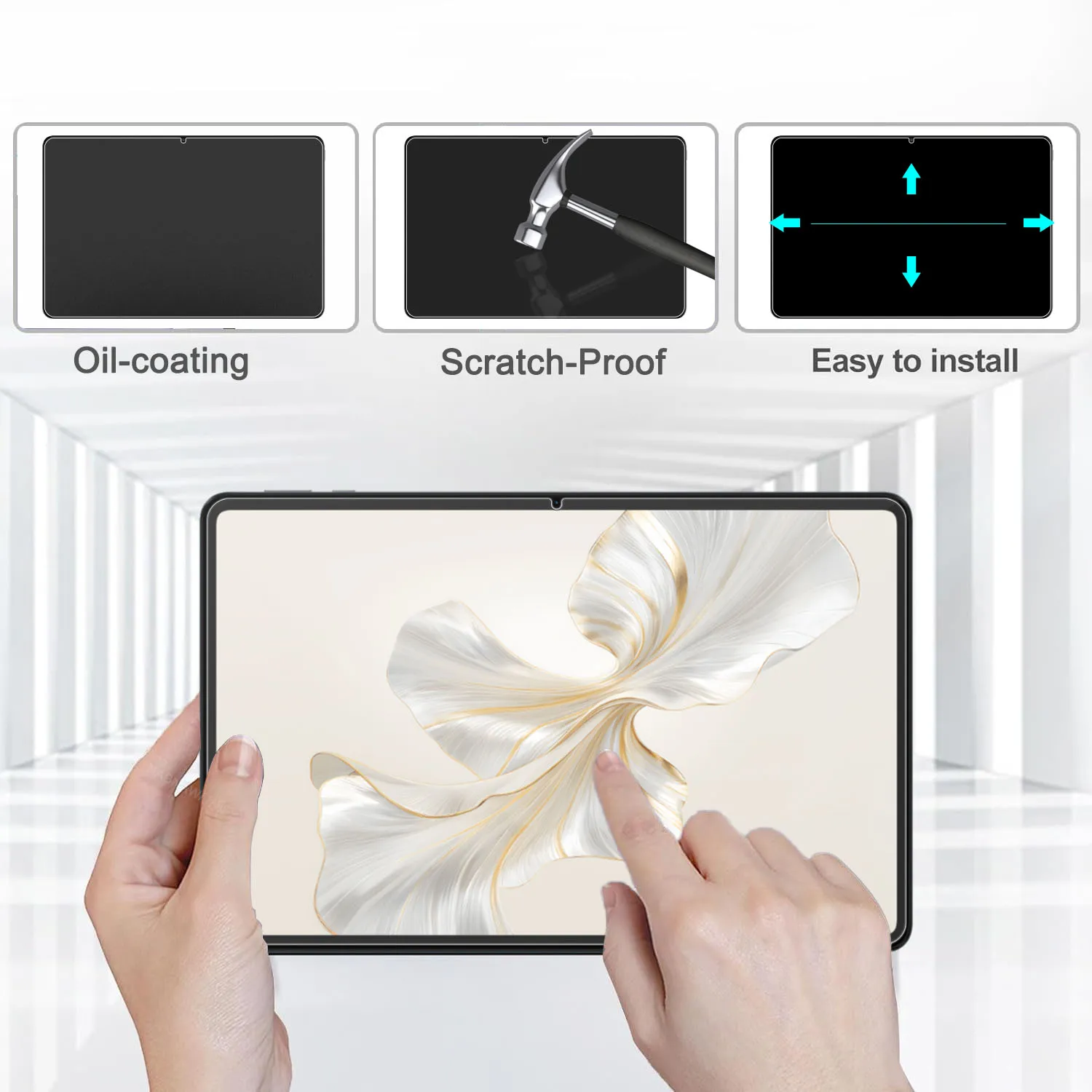 Protecteur d'écran Ultra clair, 2 pièces, revêtement d'huile, Film dur HD, verre trempé anti-rayures pour Honor Pad 9 Pro /9 12.1 pouces