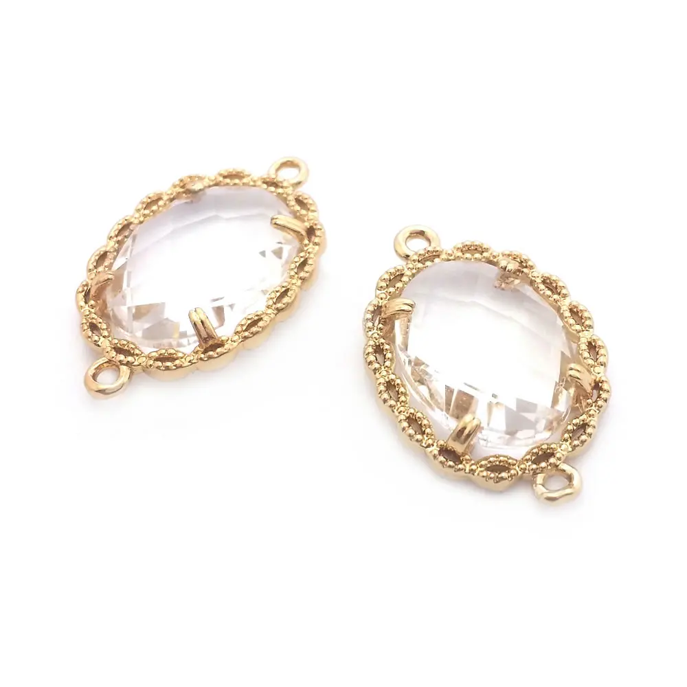 18K Gold Color Lace Frame Oval Shape Connect Charms Pendants High Quality Necklace Earrings Accessories Rosediy official-website
