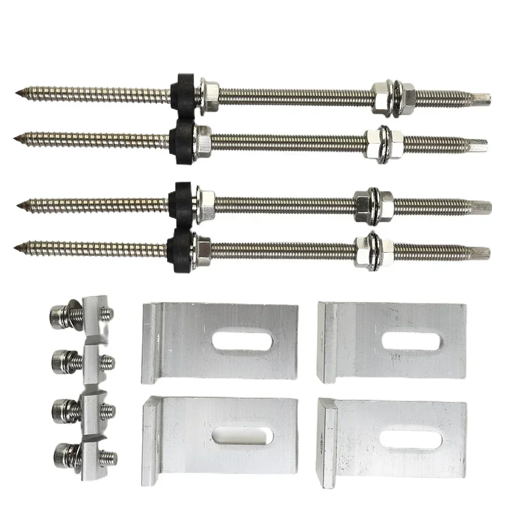 M10 Stick Screw With L Angle Solar PV Trapezoidal Sheet Metal Roof Fixture Aluminum Alloy+stainless Steel Material