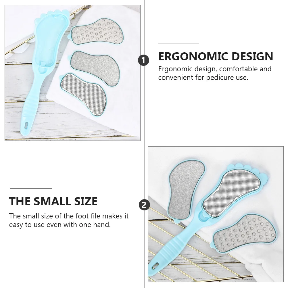 

1 комплект, набор пилочек для ухода, отшелушивающий инструмент для педикюра, ручной небесно-голубой эргономичный портативный ручной инструмент для удаления омертвевшей кожи, рашпиль для ног