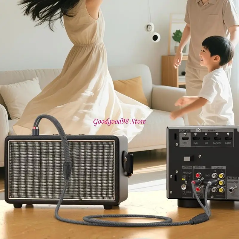 Direct Use Media Line for Speaker and Gear with Red White End Pair Textile Cover and Color Guide Help Daily