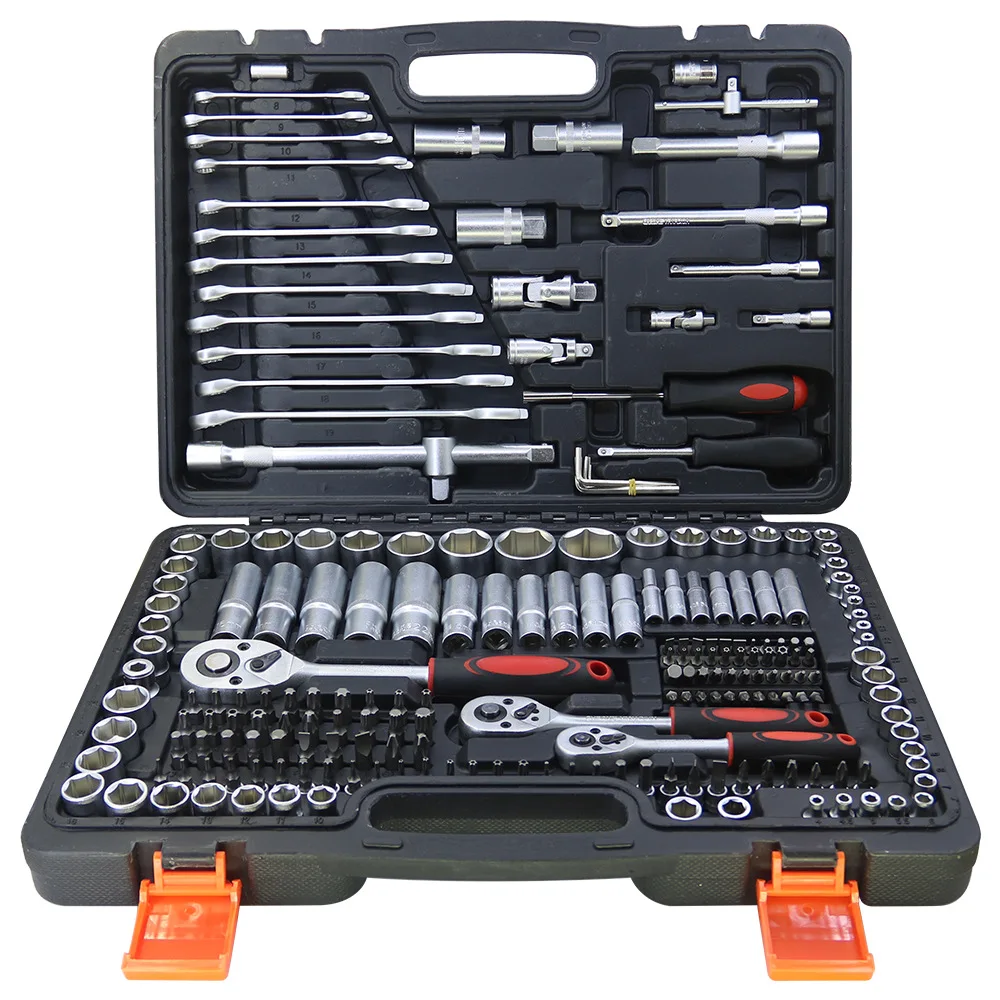 

215pcs Multifunctional Car Repair Hand Tool Box Mechanical Repair Ratchet Wrench Socket Set