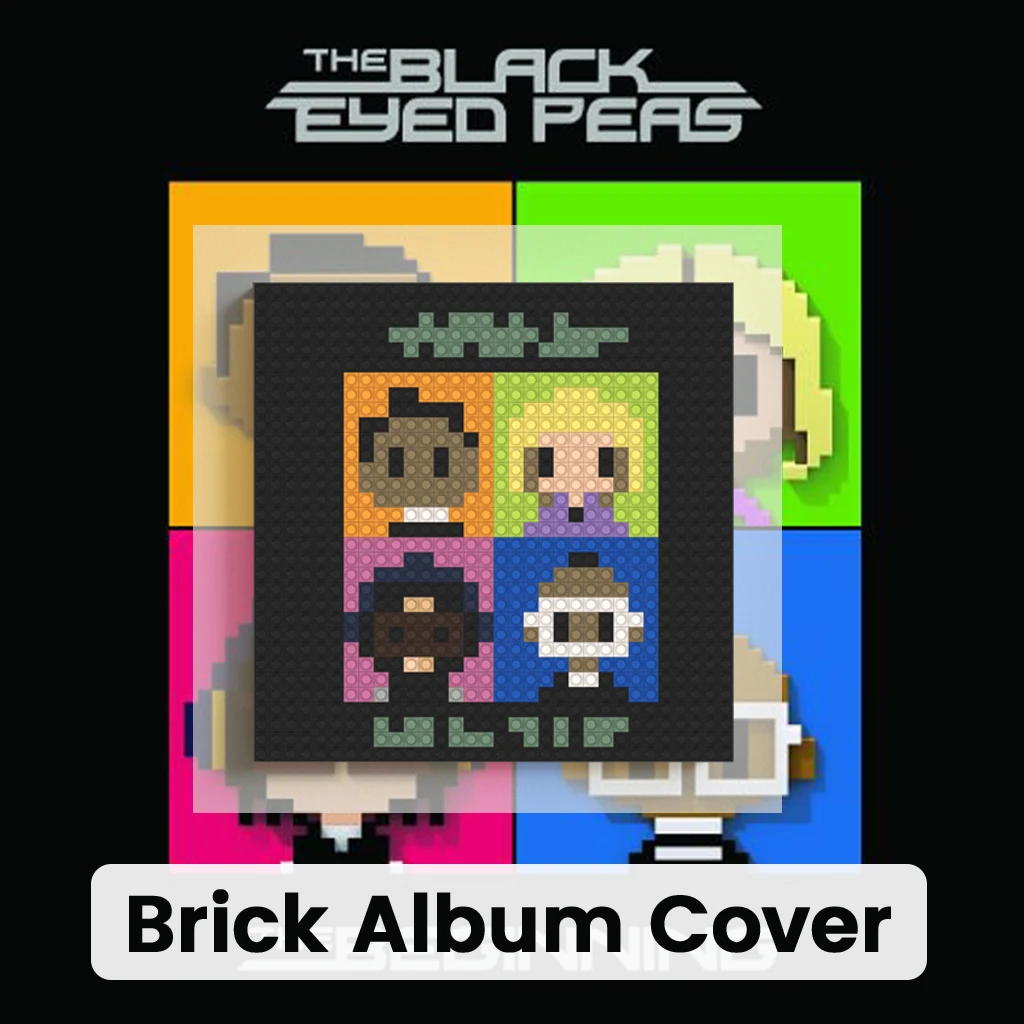 

B-Black Eyed Peas Pop Hip Hop Album Cover DIY Handmade Building Blocks Mosaic Wall Art Poster for Home Decor