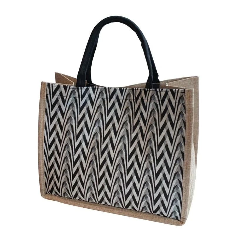

Womens Woven Tote Bag Female Flax Shoulder Bag Large Capacity Handbag for Travel