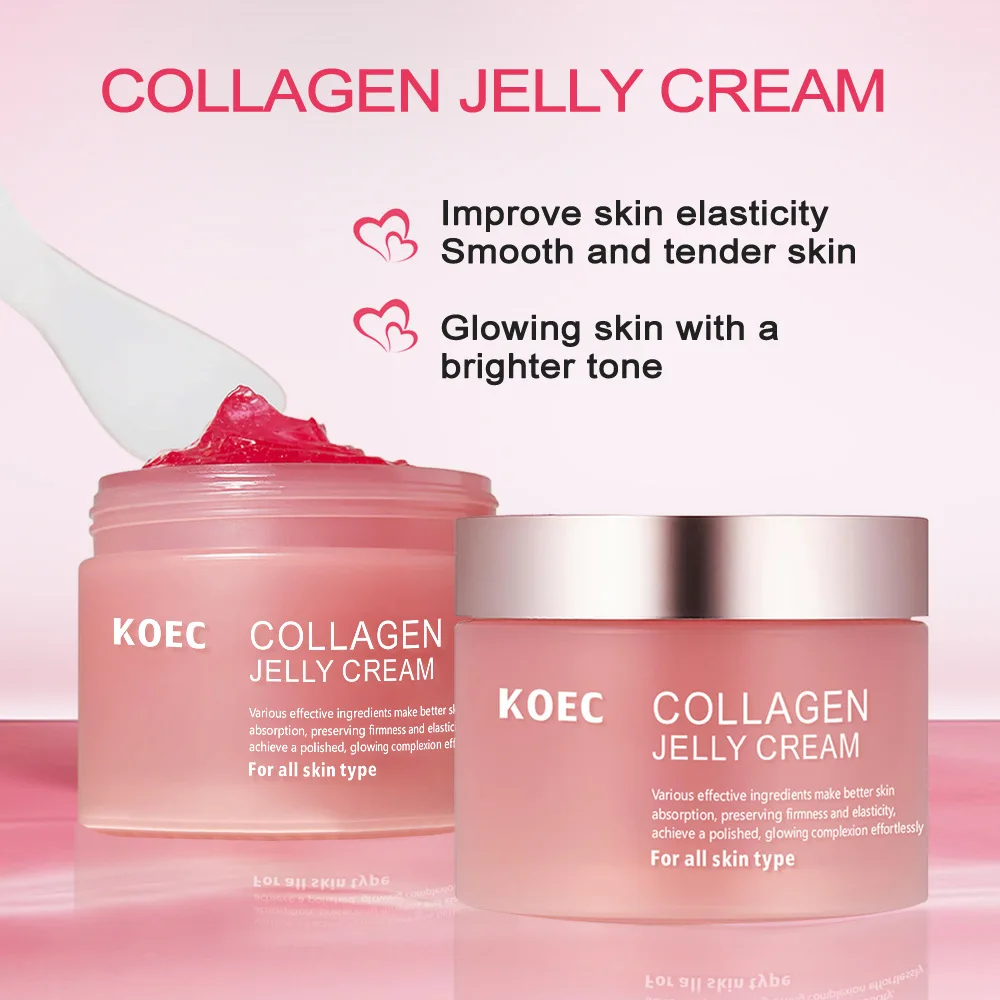 2024 New Jelly Face Cream Collagen Soft Moist Collagen Jelly Cream Essence Shrinks Pores  Nourishes Moisturizes Moisturize 100g