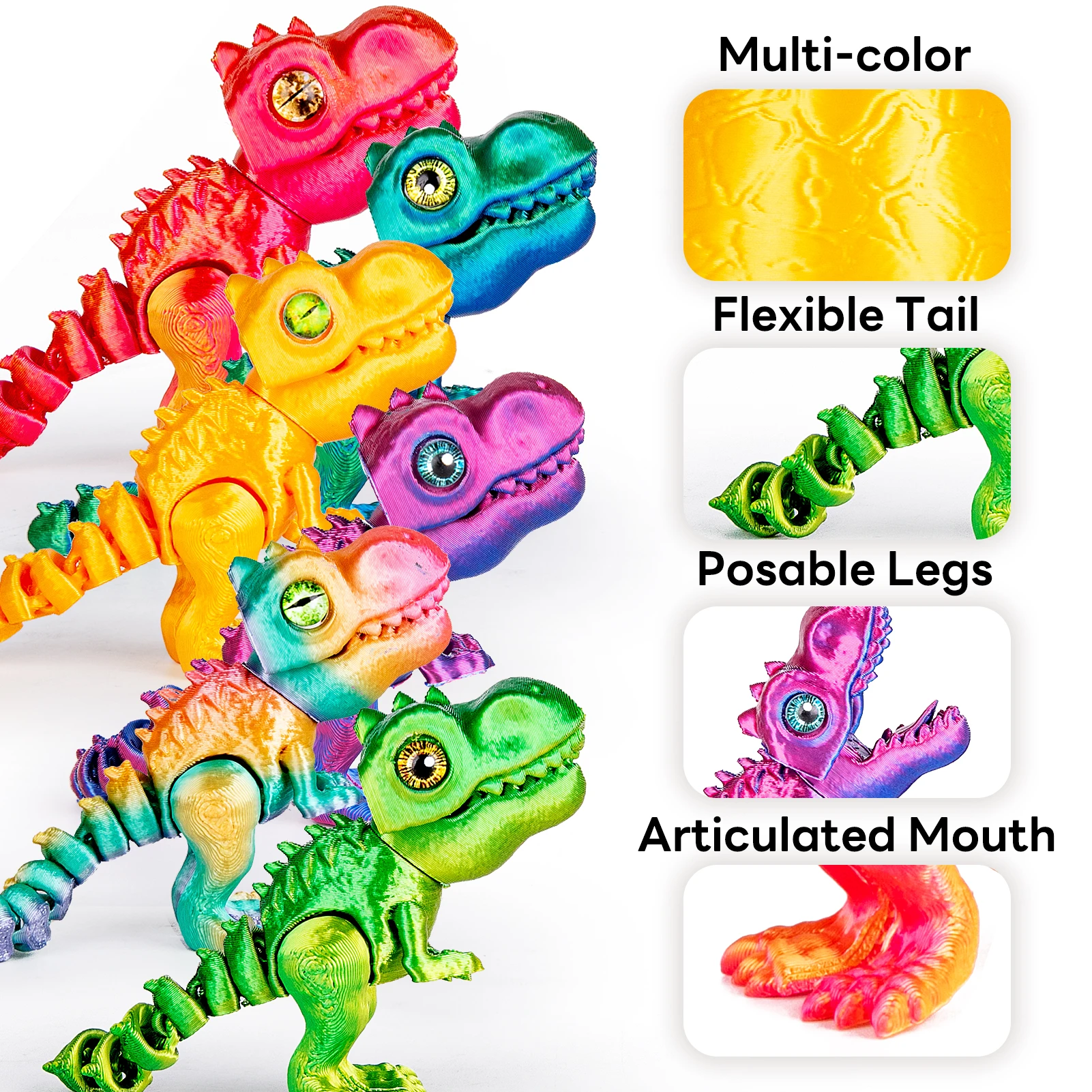 بيضة تنين مطبوعة ثلاثية الأبعاد مع لعبة ديناصور مفصلية، لعبة تململ مشتركة متحركة للأطفال والكبار، هدية رائعة لديكور مكتب المكتب