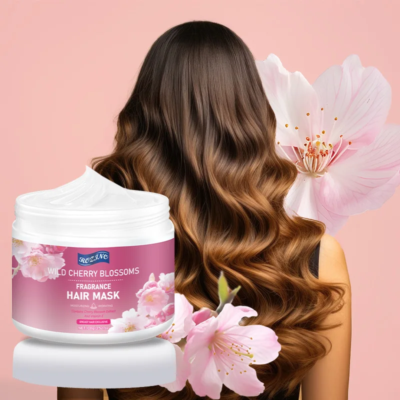 

Маска для волос Wild Cherry Blossom White Jar, улучшает грубую и вьющиеся волосы, увлажняет и смягчает кондиционер для волос.