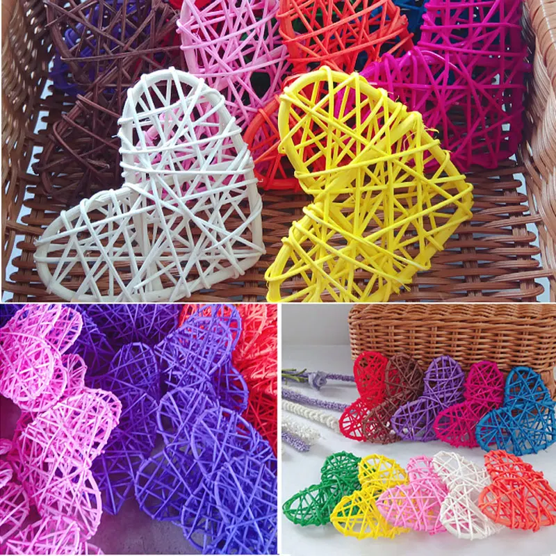 5/10PCS Wicker Rattan Kugeln Stern Liebe Form Rattan Hängen Ornament für DIY Handwerk Vase Schüssel Kugeln füller Wohnkultur Vogel Kauen Spielzeug – Detail 4