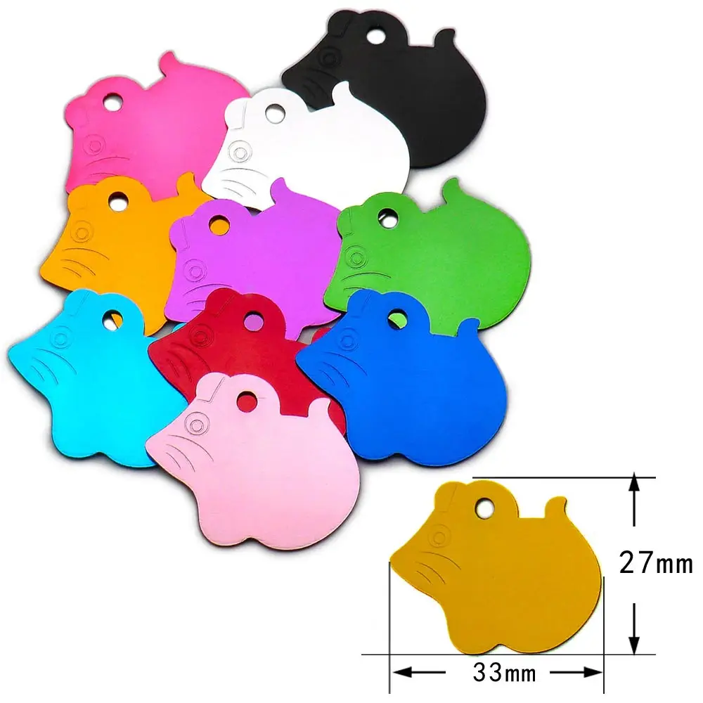 Zufällige Mischung, 100 Stück, blanko, Aluminium-ID-Tag, personalisierbar, für Hunde und Katzen, Namensschilder, individueller Anhänger, gravierbares Ornament-Zubehör