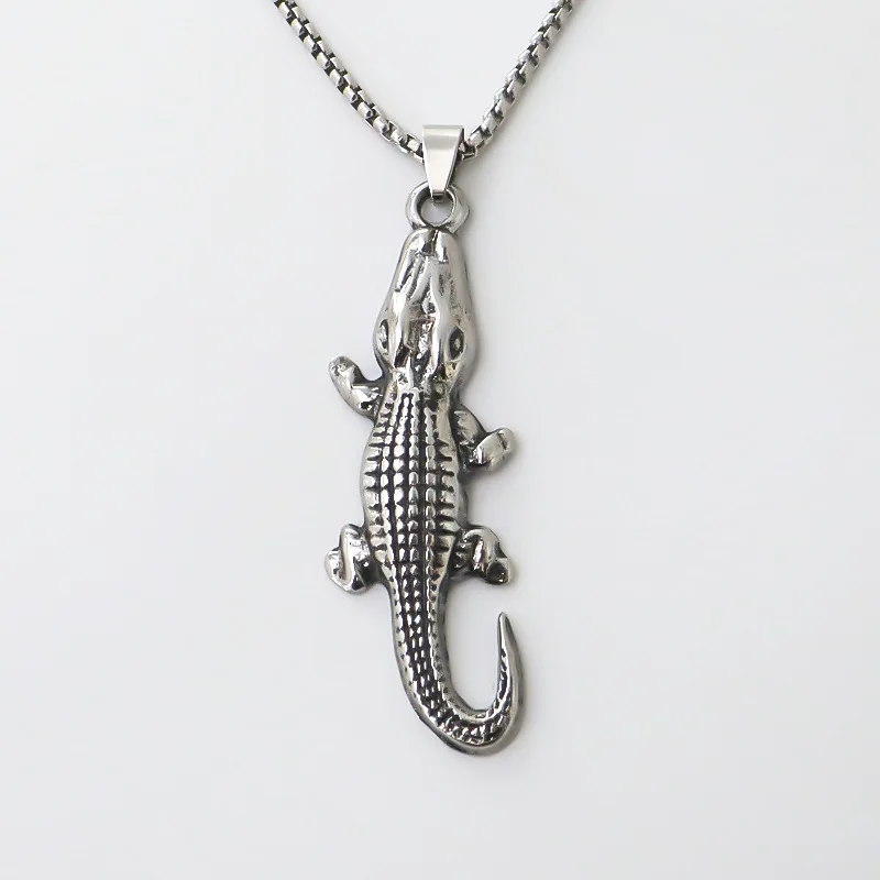 European and American Fashion Personality Creativity Retro Domineering Animal Crocodile Necklace Men and Women Rock Hip-Hop Punk