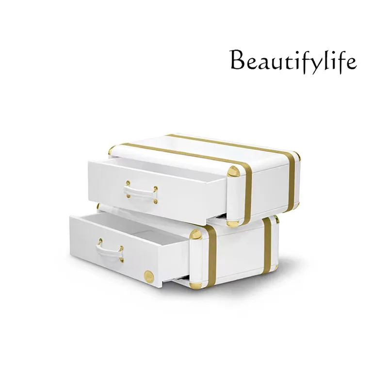 

Designer light luxury bedside table simple small apartment senior bedroom storage box creative cabinet