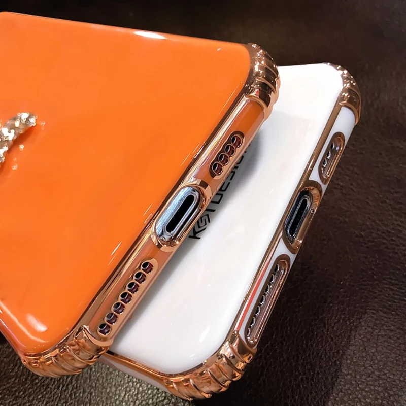 الفاخرة بريق المعادن ثلاثية الأبعاد الدب جراب هاتف آيفون 14 13 12 11 برو ماكس X XR XS 7 8 زائد SE2020 تصفيح بلينغ لينة غطاء سيليكون #6