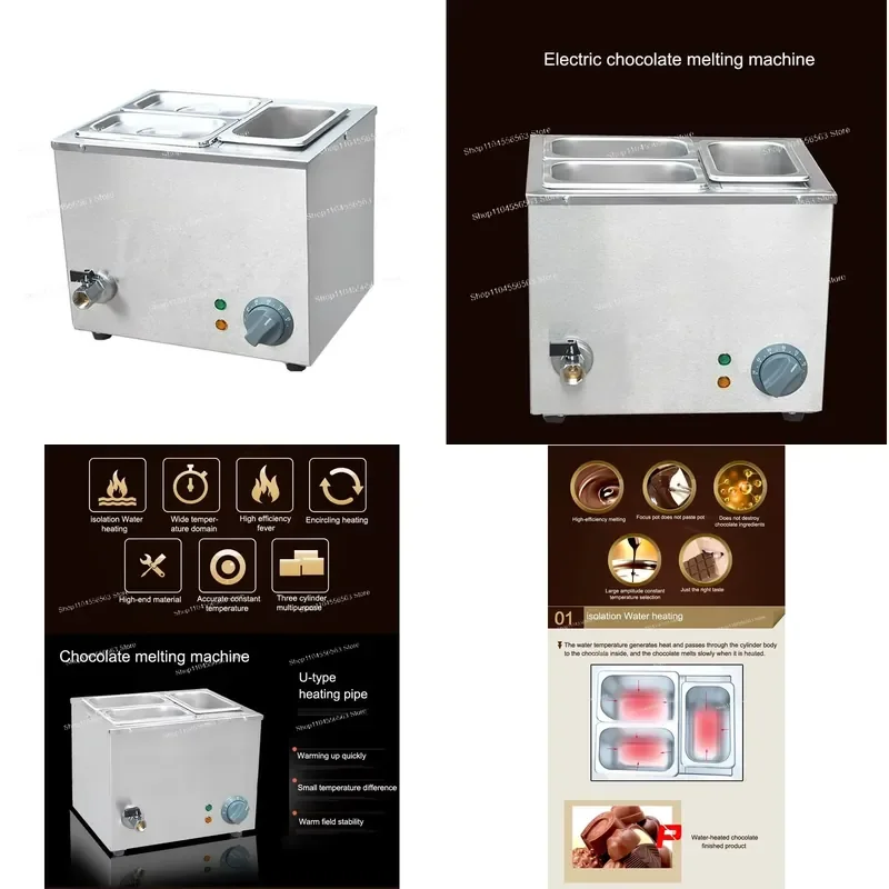 Commercial Chocolate Melting Three-cylinder Electric Chocolate Fountain Fondue Hot Chocolate Melt Pot Melter Machine 1pc