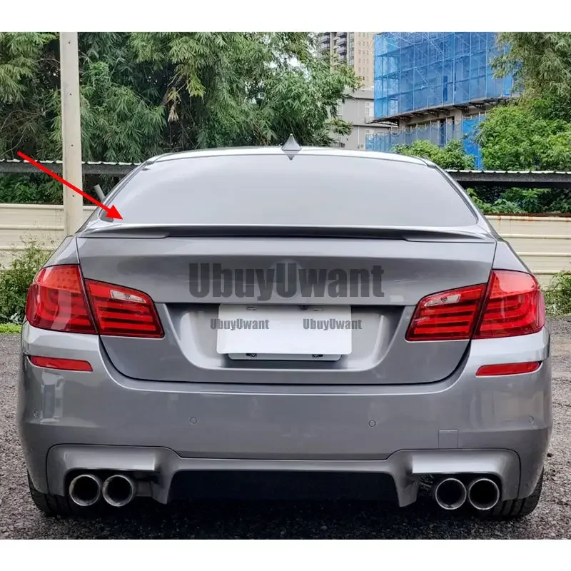 For BMW 5Series M5 520 528 525 F10 F18 P STYLE 2011-2017 ABS Plastic painted Color Exterior Car Rear Tail Wing Trunk Lip Spoiler view 3