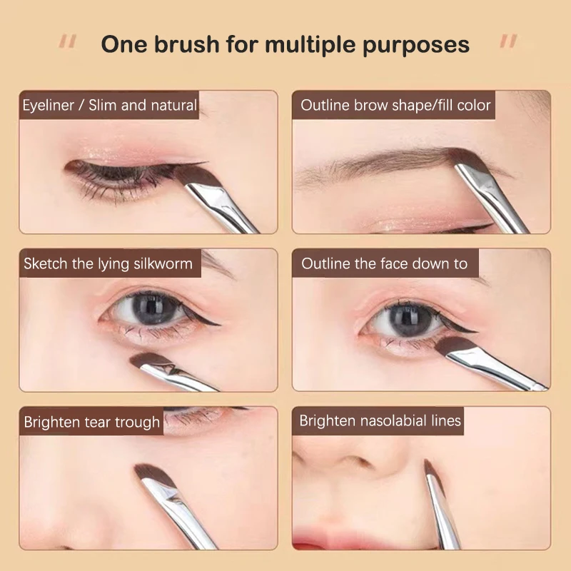 Eyeliner Brush Nose Shadow Repair Eye Shadow Concealer Foundation Makeup Brush Ultra Thin Fine Oblique Angle Eyebrow Brush