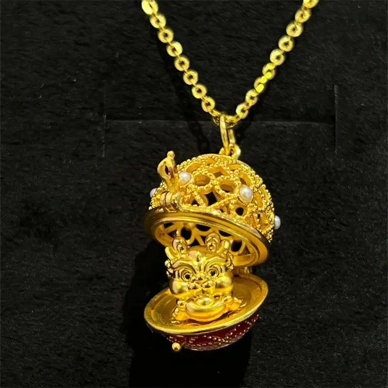 

Ожерелье «Яйцо дракона» с изображением маки и дракона может быть перевернутым обратно в винтажном стиле зодиака года животного, изысканная цепочка на ключицу, подарок на день рождения