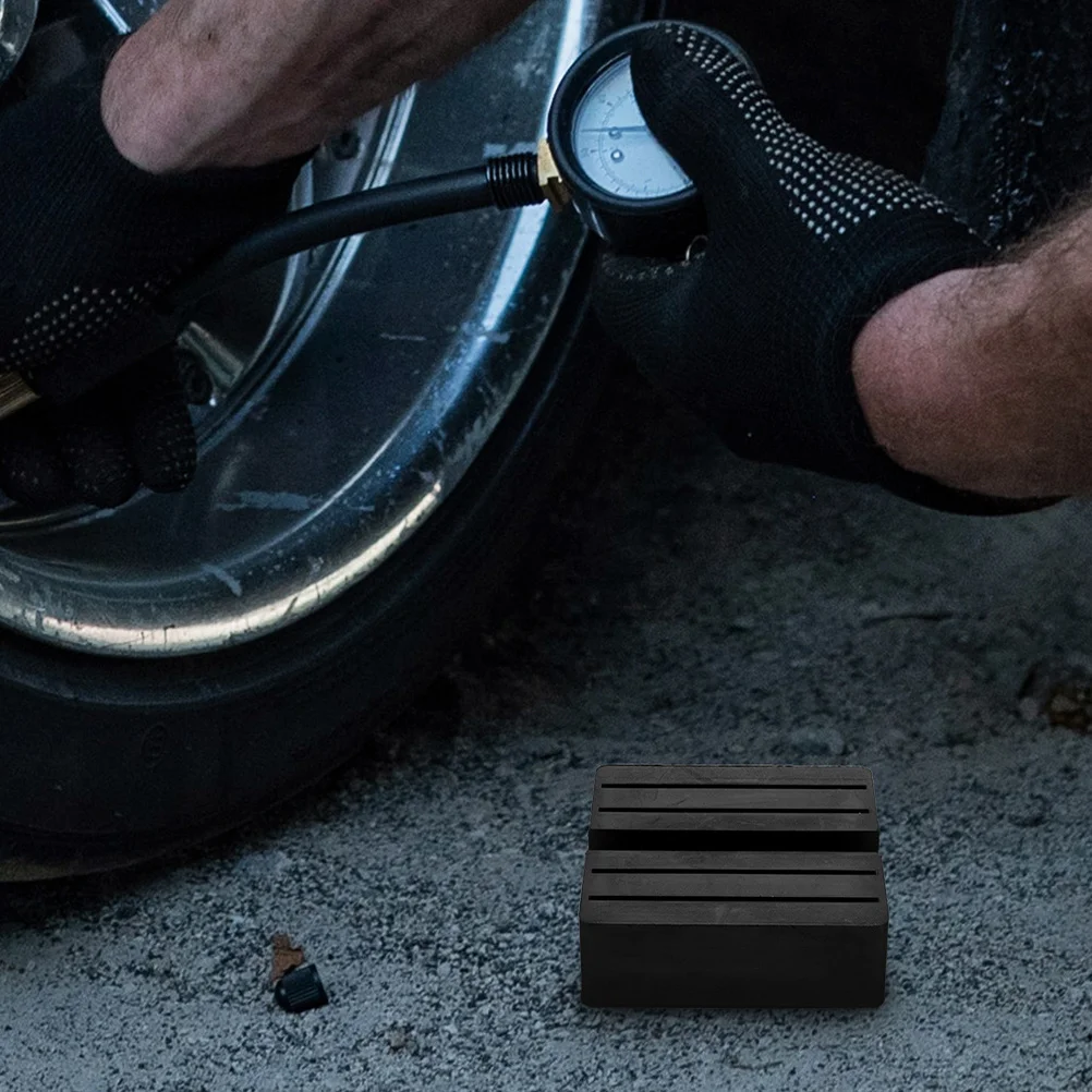 

2Pcs Rubber Jack Pads with Special Slotted Design for Stability Heavy-Duty Use Compatible with Most Jacks and Vehicles Frame