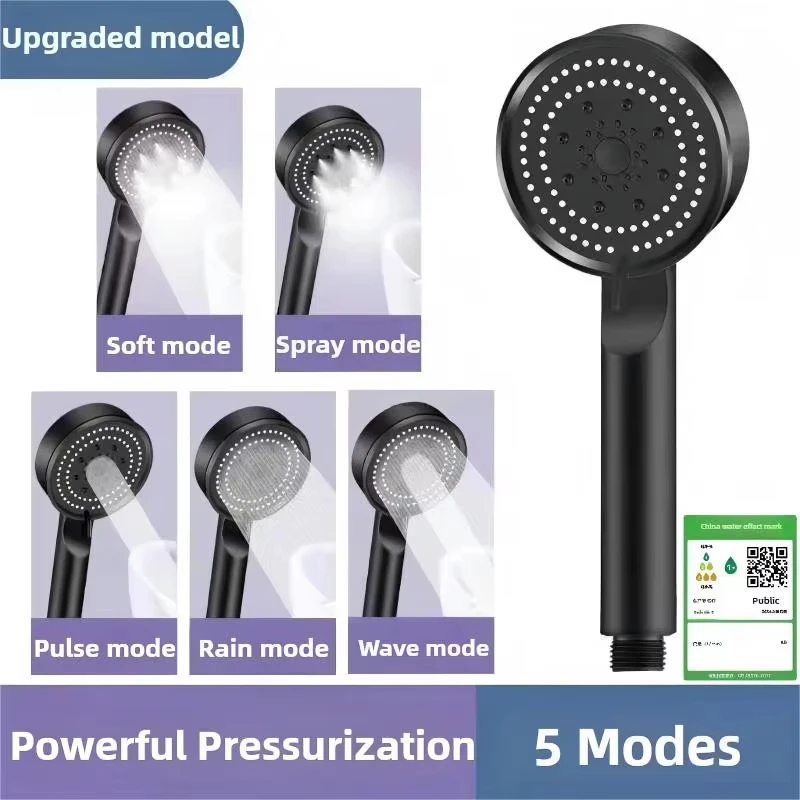 High Pressure Shower Head 5 Modes Adjustable Filter Shower Head Set New Bathroom Shower Head Accessories Sprayer