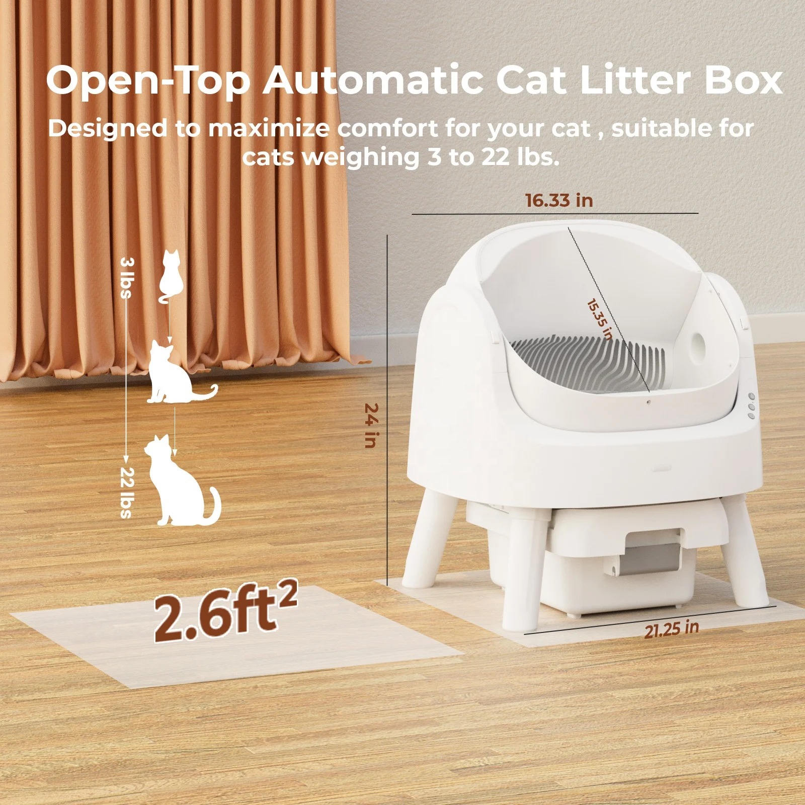 Relile Smart Plastic Cat Box With Auto Cleaning & Easy Clean Features Large Capacity For Bentonite
