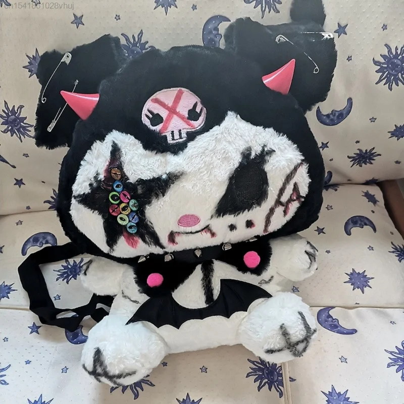 Sanrio Kuromi My Mylody Y2K gotycki plecak dla lalek Yk2 ręcznie rysowany Diablo zabawny Punk japoński stylowy estetyczny rok 2000s torby dziewczęce