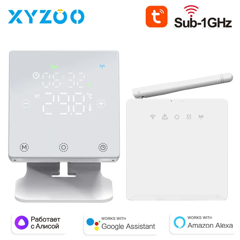 Microphone à gaz sans fil RF, ThermoandreTuya, WiFi, chauffage au sol, contrôleur de température intelligent, nous-mêmes avec Alexa, Google Home
