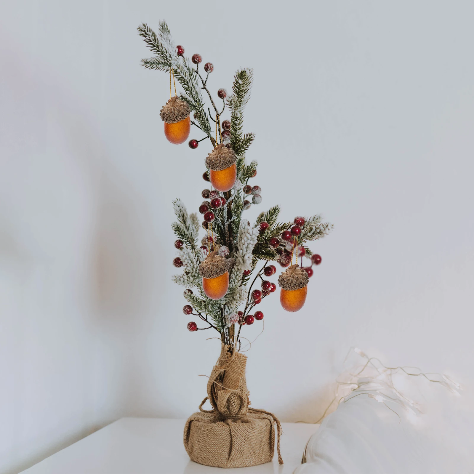 

25 Pcs Artificial Acorn Decorations Natural Simulation Golden Acorns for DIY Craft Fall Christmas Party Home Decor