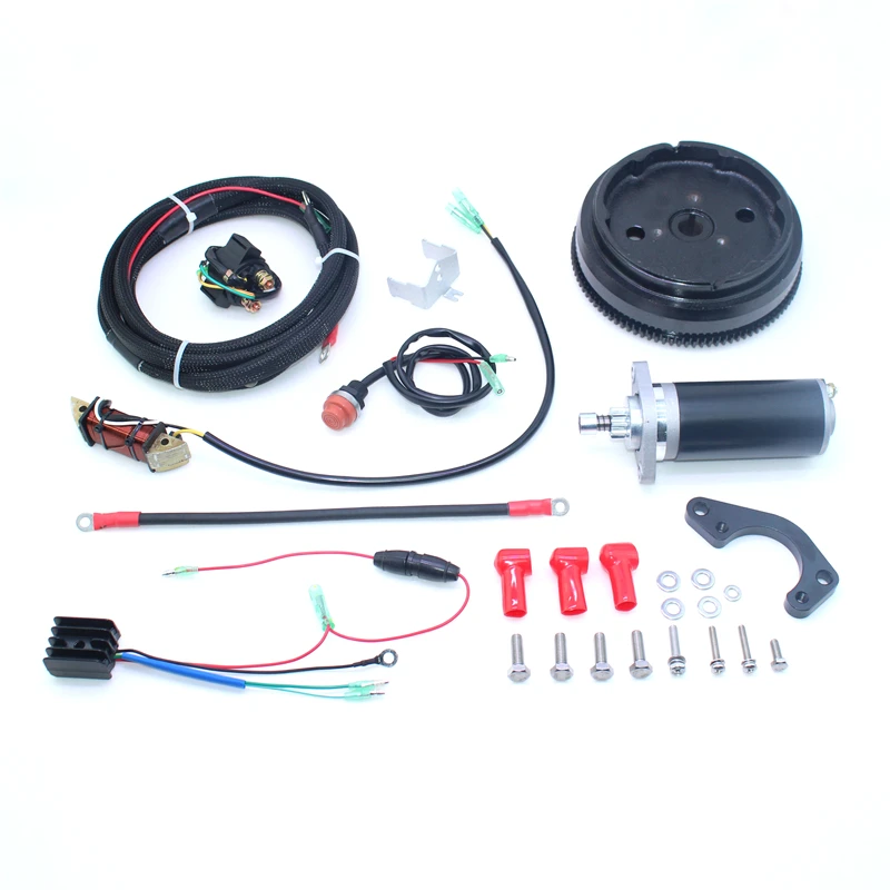 Electric start kit for TOHATSU MERCURY HIDEA CALON GLORIA Seapro Gladiator 2 stroke 15/18HP outboard motor 3M3-06091-1 350-76010