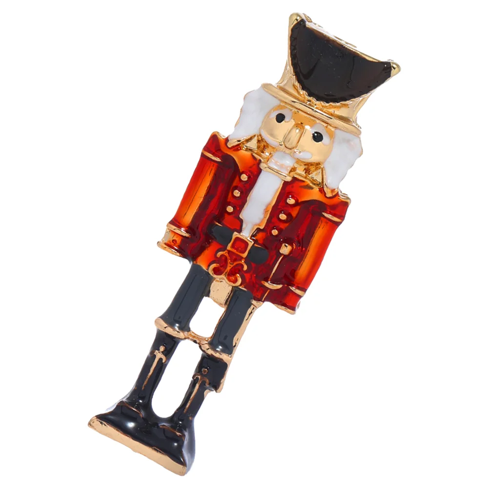 Nutcracker Brooch Decorative Soldier Pin Cute Business Suit for Men Clothes Lapel Cartoon