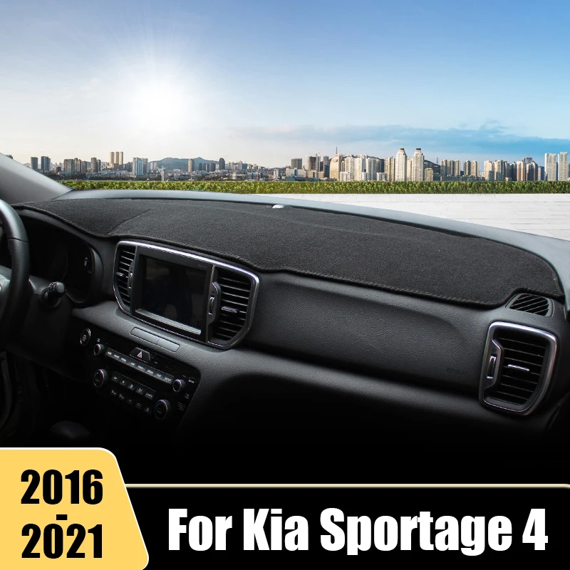 Tampa do painel do carro antiderrapante, Sun Shade, Evite Light Mats, Acessórios Pad, Kia Sportage 4 QL 2016 2017 2018 2019 2020 2021