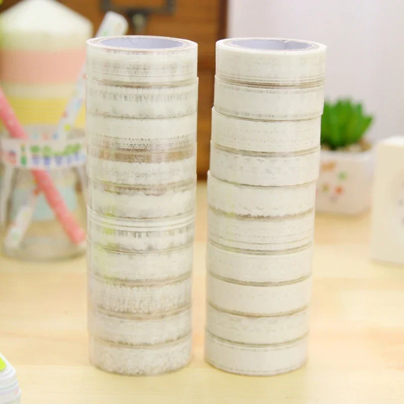 10pcs Lace Washi Tape Decorative Adhesive Tape Scrapbooking Planner Adhesive Masking Tape Kawaii Stationery 1.5cm*10m view 5