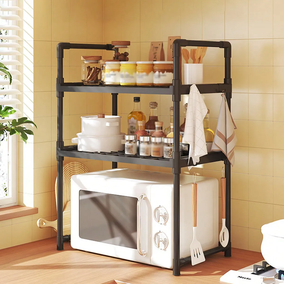 Multifunctional kitchen microwave oven rack oven rack double kitchen seasoning rack