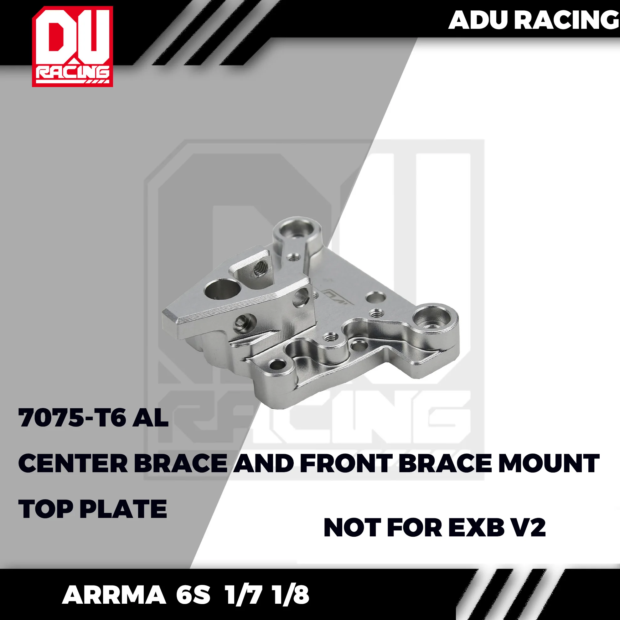 ADU Racing CENTER BRACE MOUNT FRONT CNC 7075 T6 ALUMINUM FOR ARRMA 6S 1/7 1/8