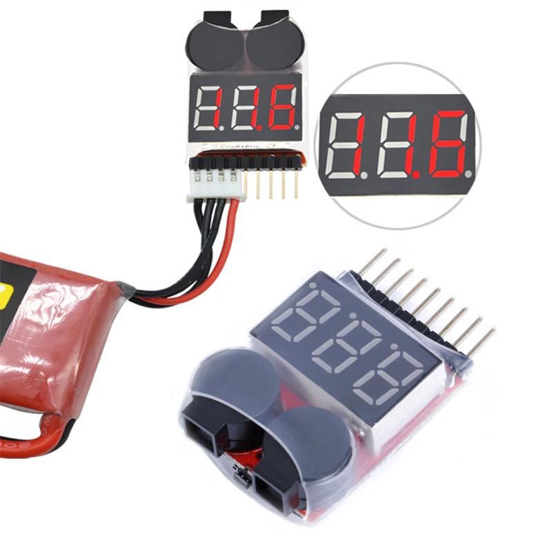 3 Stück RC Car Cell Checker BB Ring Lipo Batterie Niederspannungsalarm Spannungsanzeige Voltmeter Monitor Summer Alarm 1-8S 2,7-3,8V