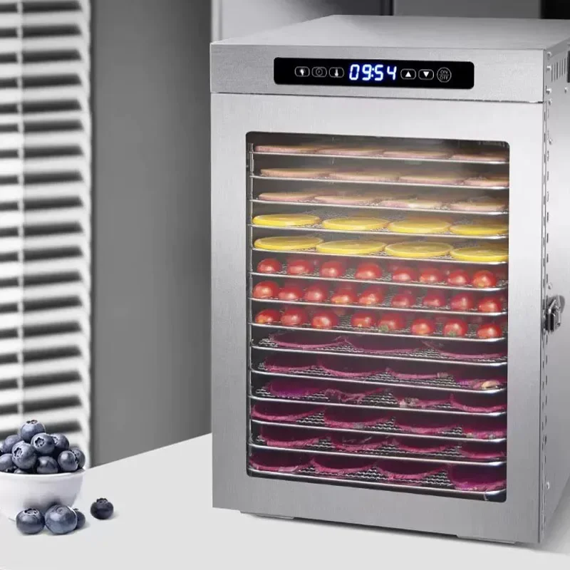 Food-Dehydrator Machine Stainless Steel Fruit Dryer 800W Meat Dehydrator Jerky Maker, 24H Timer Food Dryer Adjustable Thermostat