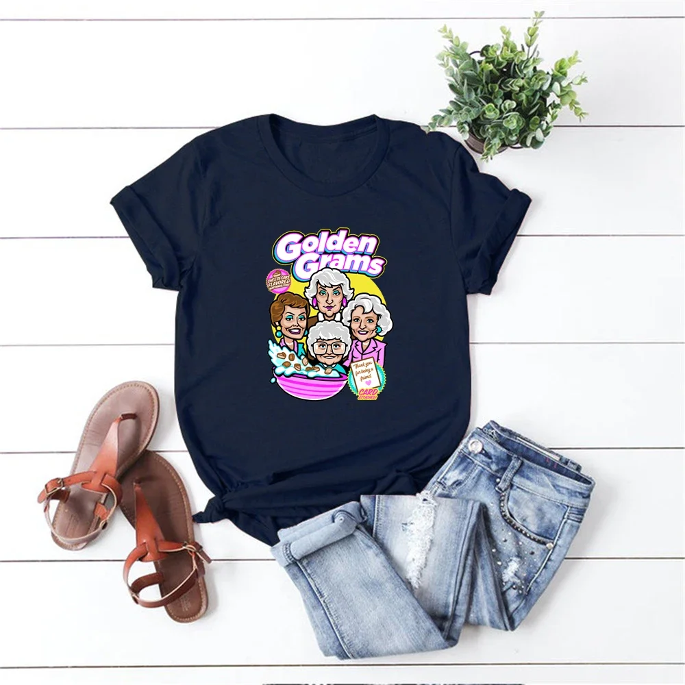 Stay Golden T Shirt Funny Golden Grams Shirt Girls Inspired Tee Cool The Golden Girls 80's TV Sitcom Shirts Casual Tops